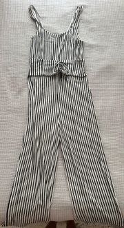 Black And White Striped Jumpsuit