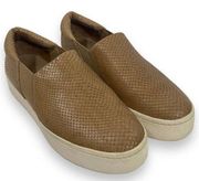 Vince Warren Slip-On sneakers ladies 8.5 Platform Snakeskin Embossed tan leather