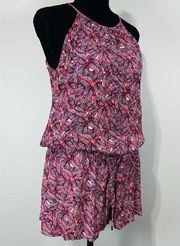 GAP Pink and Purple Spaghetti Strap Romper Shorts Size Medium Women’s