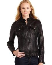 Michael Kors Black Leather Moto jacket