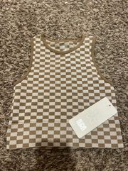 checkered Cropped tank top