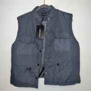 NWT SZ 12 CHARCOAL POCKET FRONT TOGGLE WAIST W/ POCKET Vest Pretty Little Thing