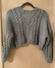 Blue Cropped Sweater