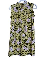 Southern Stitch Sz Small Multicolor Floral Animal Print Metallic Mock Neck Dress