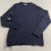 Navy Blue wool & Alpaca Blend Crewneck Sweater Size Small EUC