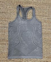 Lululemon - Swiftly tech racerback tank top, gray print, size 6