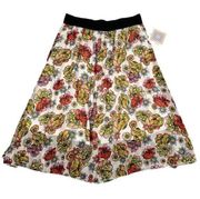 NEW LuLaRoe Lola Skirt Large Fit and Flare Floral Polyester Lined Multicolor