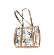 Relic White and Brown Floral Shoulder Purse
