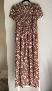 Smocked Floral Maxi Dress 