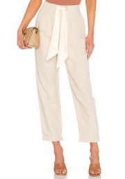 NWT L'Academie Mina Linen Bow Tie Pants Size Large