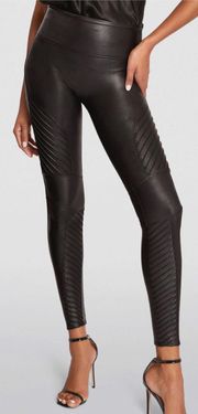 Womens  Black Faux Leather Moto Leggings size Medium