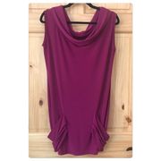 ABI Ferrin draped cowl neck jersey knit dress size S