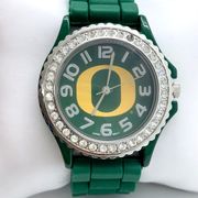 Oregon Ducks watch 40mm green silicone band running