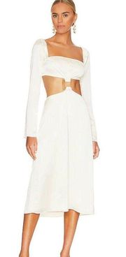 Weworewhat Cut-Out Midi Dress Size Large White 