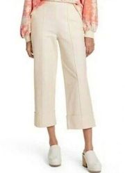 Rachel Comey x Target Wide Leg Cuffed Cropped Pant Ivory. Size 6. EUC!