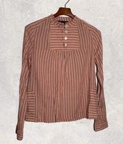 Marc Jacobs four two pocket bib front long sleeve, striped shirt 8