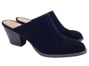 suede block heel mules Size 10