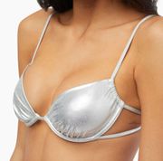 WeWoreWhat Silver Bikini Top