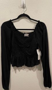 Urban Outfitters Black Long Sleeve Crop Top