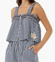Adla Gingham Smocked Top
French Connection Women’s Size Small NWT