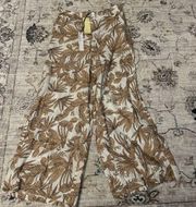 NWT linen blend palm leaf wide leg pants by Nicole Miller size large