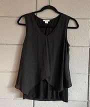 Women’s Bar III Black Double Layer Solid Swing Blouse size S