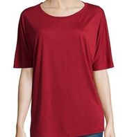 Vince Short Dolman-Sleeve Rayon-Jersey Tee Red