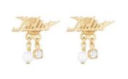 Dior J’Adior Earring Gold-Finish Metal with White Resin Pearl and White Crystal