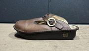 Alegria Brown Leather Slip On Comfort Wedge Clogs Women’s Sz 7.5 / 38