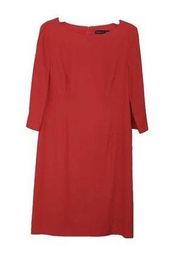 Size 10 Dress Red 3/4 Sleeves Women Dress