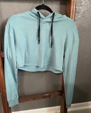 KORA Teal Cropped Hoodie size medium light weight running hoodie, workout hoodie