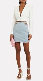 WEWOREWHAT Cut-Out Denim Mini Skirt Size Medium