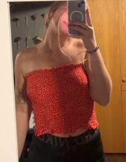 Red Floral Tube Top