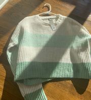 Green and White Sweater