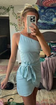 Blue Off The Shoulder Dress