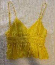 Yellow peplum top! Size small!