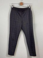 Talbots Women's Grey Plaid Pull On Skinny Pants Size M