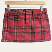 Tripp NYC Daang Goodman Red Plaid Short Mini Skirt Size Small