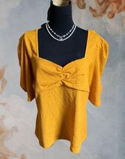 Women's sweetheart Top: Marc New York Mustard Blouse Top Size XL