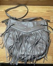 Antik~Kraft Bag Rose Gold Faux Leather Crossbody Boho~Fringe Purse Bag EUC