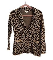 J.Crew  XXS animal print sweater jacket womens VNC Leopard cardigan soft