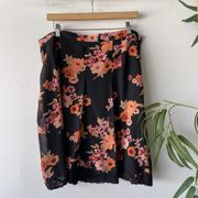 Notations Black Floral Lace Trimmed Skirt