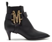 Moschino Leather Monogram Chelsea Ankle Boots