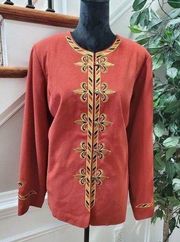 VTG Bob Mackie Solid Polyester Long Sleeve Buttons Front Jacket Blazer Size 1X