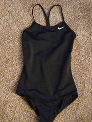 Nike black racer back one piece swim suit size small