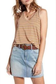 Treasure & Bond M Brown Pink striped tank top