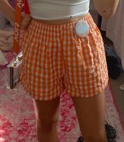 Orange Checkered Shorts