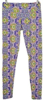 Onzie White With Multicolored Floral Leggings Size M