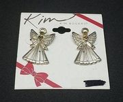 NWT Kim Rogers Silver & Gold Angel Earrings