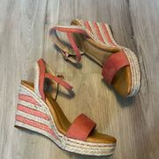 Kelly & Katie 7 Pink Espadrilles Wedges